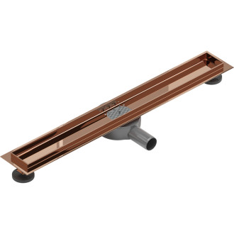 Otočné tělo lineárního odtoku Mexen Flat 360° 70 cm, růžové zlato - 1640070