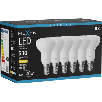 Mexen Nova 6x LED žárovka E14, R50, 6W, Teplá - 3000K, 630 lm - L103-E14-0630-01x06