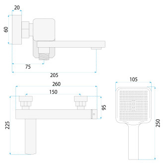 Vanová baterie Rea Arlo Gold  Brush