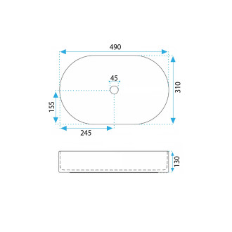 Umyvadlo na desku REA Vanda Sandy