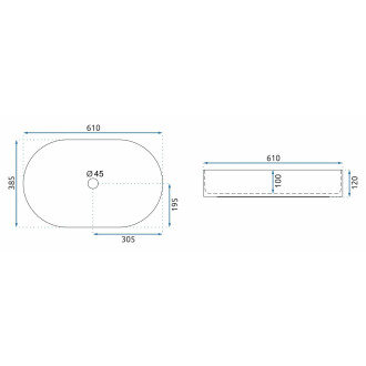 Umyvadlo na desku REA Nadia 60 Sandy
