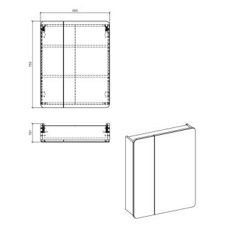 COMAD ARUBA 841 -60CM FSC Zrcadlová skříňka