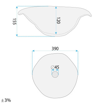 Keramické umyvadlo na desku REA HM-35B Handmade ART