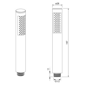 Ruční sprcha, 185mm, gun metal