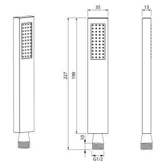 Ruční sprcha, 200mm, gun metal