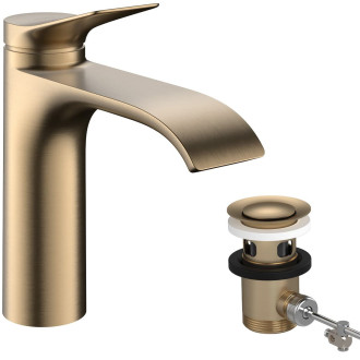 Umyvadlová baterie Hansgrohe Vivenis s výpustí kartáčovaný bronz 75023140