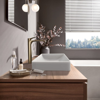 Vysoká umyvadlová baterie Hansgrohe Vivenis s výpustí kartáčovaný bronz 75044140