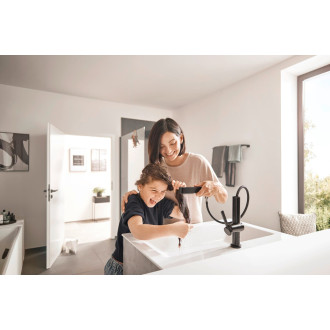 Umyvadlová baterie Hansgrohe Finoris s clic-clacem kartáčovaný černý chrom 76063340