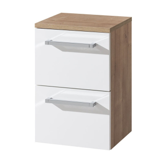 Bino, koupelnová skříňka, závěsná 325x495x330 mm, spodní, bílá lesk/dub Arlington,   CN674