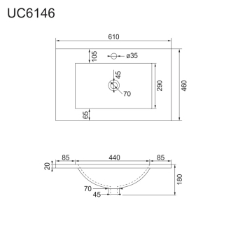 Aira, koupelnová skříňka s keramickým umyvadlem 610x548x465 mm, spodní, dub Kronberg CN720