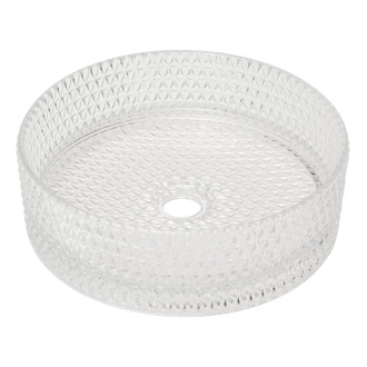 Umyvadlo na desku SAT Purity 36x36 cm čirá bez otvoru pro baterii, bez přepadu SATGLA3636T