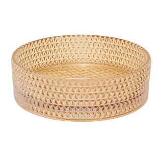 Umyvadlo na desku SAT Purity 36x36 cm jantarová bez otvoru pro baterii, bez přepadu SATGLA3636A