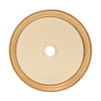 Umyvadlo na desku SAT Purity 36x36 cm jantarová bez otvoru pro baterii, bez přepadu SATGLA3636A