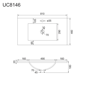 Aira, koupelnová skříňka s keramickym umyvadlem 810x548x465 mm, spodní, bílá lesk CN711