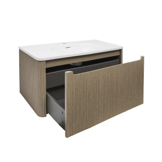 Koupelnová skříňka s umyvadlem Naturel Austen 79x47,5x45 cm clear brown mat AUSTEN80CB