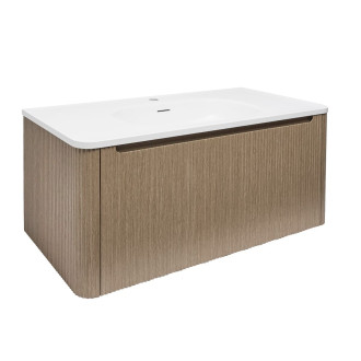 Koupelnová skříňka s umyvadlem Naturel Austen 99x47,5x45 cm clear brown mat AUSTEN100CB