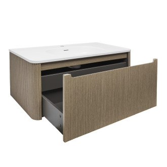 Koupelnová skříňka s umyvadlem Naturel Austen 119x47,5x45 cm clear brown mat AUSTEN120CB