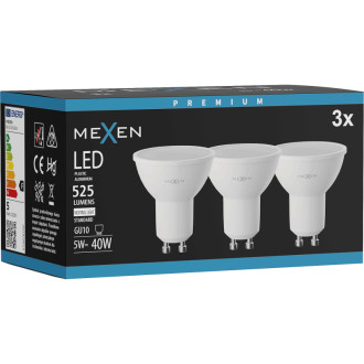 Mexen Nova 3x LED žárovka GU10, 5W, neutrální - 4000K, 525 lm - L107-GU10-0540-01x03