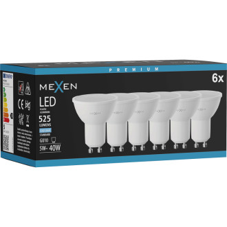 Mexen Nova 6x LED žárovka GU10, 5W, studená - 6500K, 525 lm - L107-GU10-0565-01x06