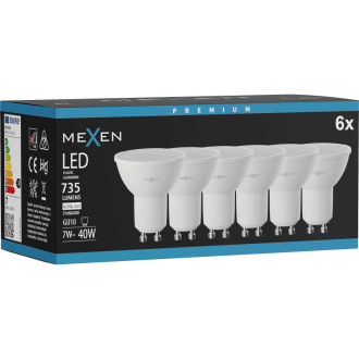 Mexen Nova 6x LED žárovka GU10, 7W, neutrální - 4000K, 735 lm - L107-GU10-0740-01x06