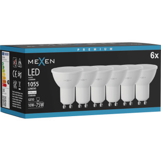 Mexen Nova 6x LED žárovka GU10, 10W, neutrální - 4000K, 1055 lm - L108-GU10-1040-01x06