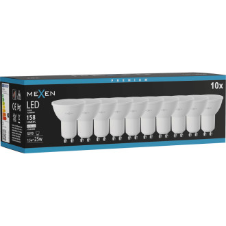 Mexen Nova 10x LED žárovka GU10, 1,5W, neutrální - 4000K, 158 lm - L107-GU10-0140-01x10