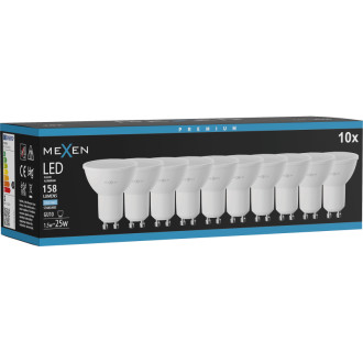 Mexen Nova 10x LED žárovka GU10, 1,5W, studená - 6500K, 158 lm - L107-GU10-0165-01x10