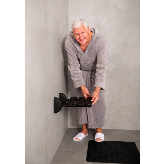 HANDICAP sklopné sedátko do sprchového koutu, 36x25cm, černá