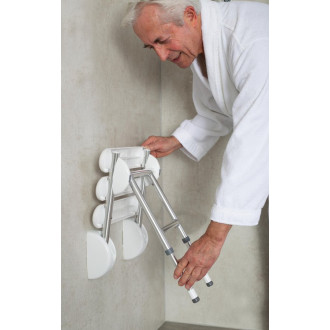 HANDICAP sklopné sedátko do sprchového koutu, 36x25cm, černá