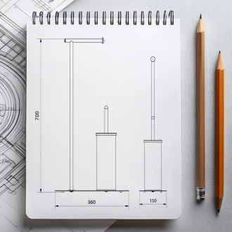 WC štětka + držák papíru, černý kov