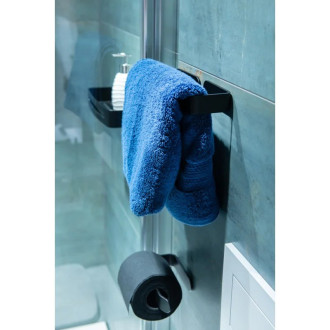 Nástěnný věšák na nalepení 3M, 25,3x7,3x3 cm , černá barva