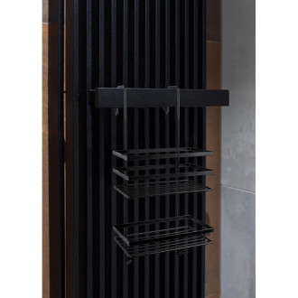 Drátěná polička, 25,2x21,5x48,7 cm, černá barva