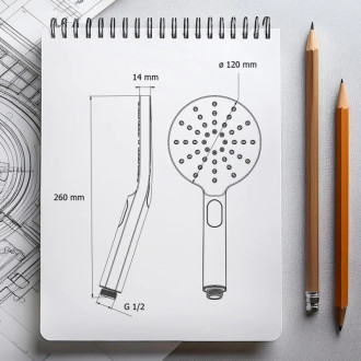 Ruční sprcha - 3-polohová, zlatá lesklá