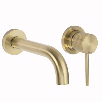 REA Podomítková vanová baterie  Lungo Stripe Brush Gold REA-B7431