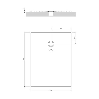 AQUAPURE konglomeratowy brodzik prysznicowy antypoślizgowy, 90 x 120 cm, biały mat