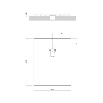 AQUAPURE konglomeratowy brodzik prysznicowy antypoślizgowy, 80 x 100 cm, biały mat