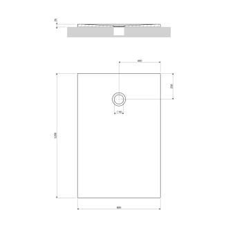 AQUAPURE konglomeratowy brodzik prysznicowy antypoślizgowy, 80 x 120 cm, biały mat