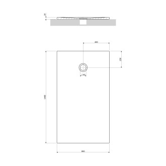AQUAPURE konglomeratowy brodzik prysznicowy antypoślizgowy, 80 x 140 cm, biały mat