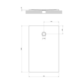 AQUAPURE konglomeratowy brodzik prysznicowy antypoślizgowy, 90 x 140 cm, biały mat