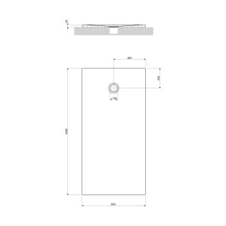 AQUAPURE konglomeratowy brodzik prysznicowy antypoślizgowy, 80 x 160 cm, biały mat