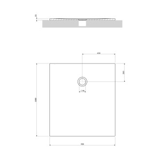 AQUAPURE konglomeratowy brodzik prysznicowy antypoślizgowy, 90 x 100 cm, biały mat