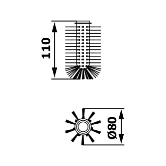 Náhr. kartáč bez ruk. pro WC št., černá, XR303, XR304,XR305, XS300, NDX308