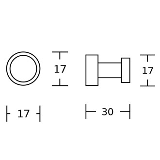 SAMBA háček 30mm, 1 ks, chrom