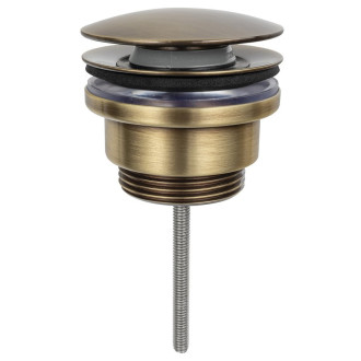 Umyvadlová výpust 5/4“, click-clack, velká zátka, 5-65mm, bronz CV1110BR