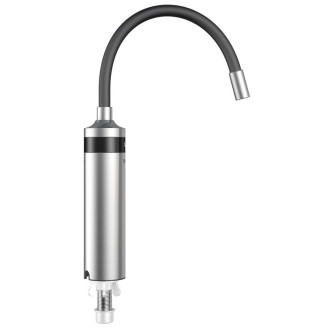 TON elektrická vodovodní baterie s průtokovým ohřívačem vody, flexi ramínko, 230V, 3kW, černá/nerez