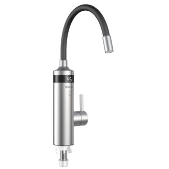 TON elektrická vodovodní baterie s průtokovým ohřívačem vody, flexi ramínko, 230V, 3kW, černá/nerez