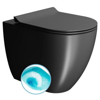 PURA WC mísa stojící, Swirlflush, 36x55cm, spodní/zadní odpad, černá dual-mat