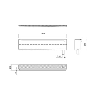 NIX nerezová sprchová kapsa, 100cm