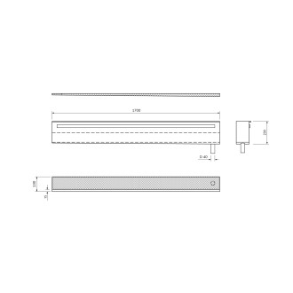 NIX nerezová vanová kapsa, 170cm, instalace do rohu