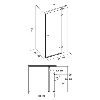 Čtvercový sprchový kout PIXA